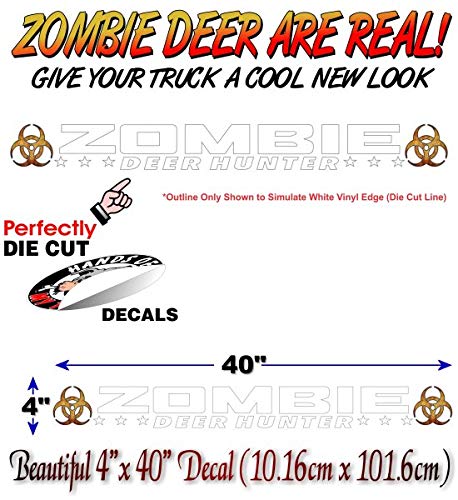 40" Zombie Deer Hunter Vehicle Decal Hunting Windshield Buck Truck Car Sunshade Vinyl Sticker -Street Legal Decals
