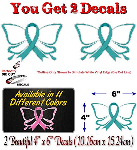 2 Cancer Butterfly Ribbon Decals FCK Kidney Lymphoma Cancer Survivor Gifts Women Men Vinyl Vehicle Sticker -Street Legal Decals