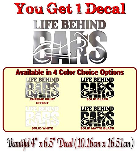 Life Behind Bars Motorcycle Decals Vinyl Sticker Accessories for Your 4x4 Truck or Trailer Stickers -Street Legal Decals