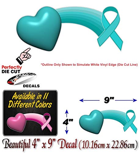 Cancer Rainbow of Love and Hope Ribbon Decal Breast Prostate Ovarian Cervical Cancer Vinyl Vehicle Sticker -Street Legal Decals