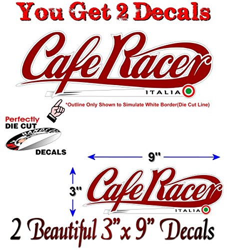 (2) Cafe Racer Italia 9" Decals-Street Legal Decals