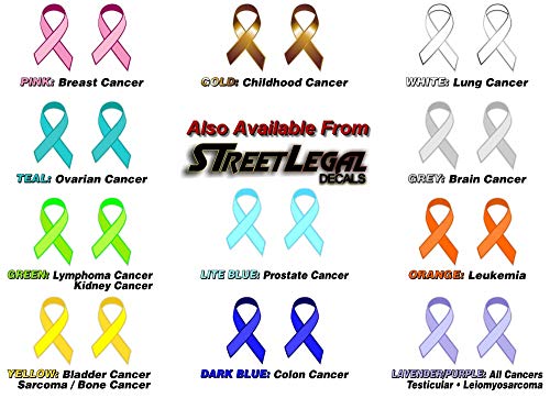 (2) Cancer Ribbon 6" Decals-Street Legal Decals