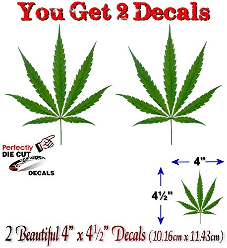 (2) Cannabis Leaf 4.5" Decals-Street Legal Decals