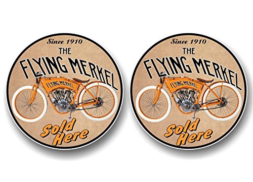 (2) Vintage The Flying Merkel Decals-Street Legal Decals