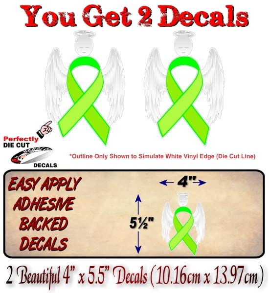 2 Cancer Angel Pink Ribbon Decals Breast Cancer Loss Never Forget Peace Love Vinyl Vehicle Stickers -Street Legal Decals