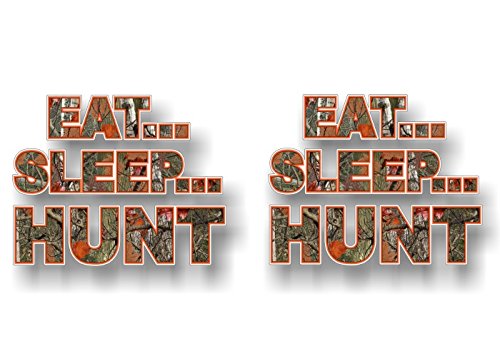 2 EAT Sleep Hunt Vinyl Decals Buck Hunting Gun Arms Rifle Storage Locker Cabinet Safe Decal Stickers -Street Legal Decals