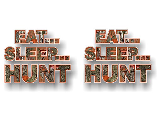 2 EAT Sleep Hunt Vinyl Decals Buck Hunting Gun Arms Rifle Storage Locker Cabinet Safe Decal Stickers -Street Legal Decals