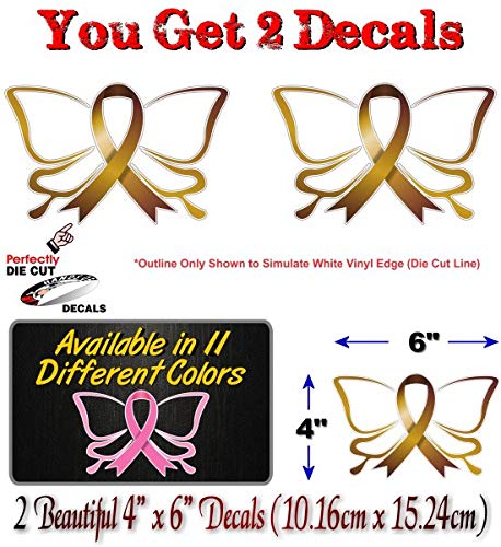 2 Cancer Butterfly Ribbon Decals FCK Kidney Lymphoma Cancer Survivor Gifts Women Men Vinyl Vehicle Sticker -Street Legal Decals