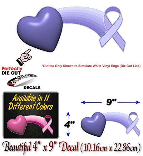 Cancer Rainbow of Love and Hope Ribbon Decal Breast Prostate Ovarian Cervical Cancer Vinyl Vehicle Sticker -Street Legal Decals