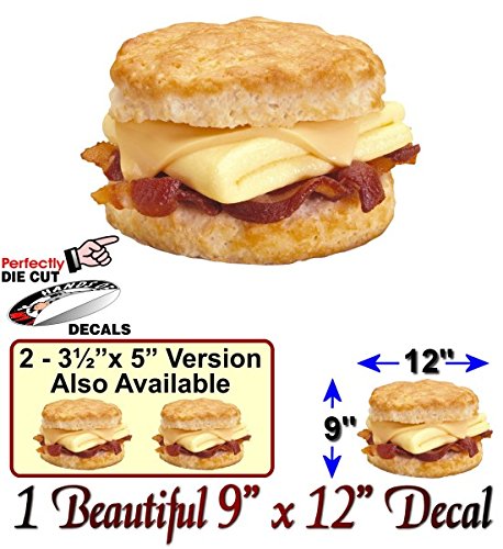 Biscuit Breakfast Sandwich Vinyl Sticker Decals Bacon Egg Menu Restaurant Sign Decal Stickers -Street Legal Decals
