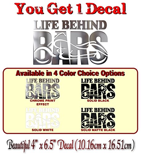 Life Behind Bars Motorcycle Decals Vinyl Sticker Accessories for Your 4x4 Truck or Trailer Stickers -Street Legal Decals