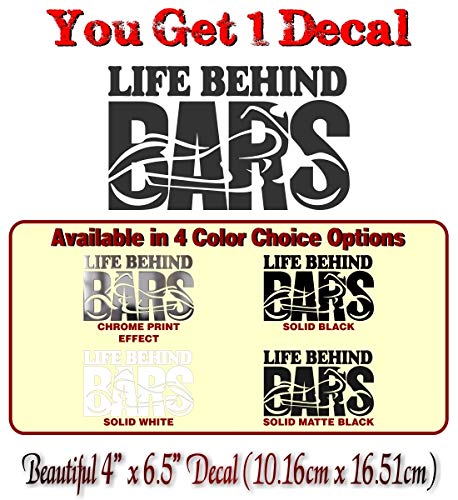 Life Behind Bars Motorcycle Decals Vinyl Sticker Accessories for Your 4x4 Truck or Trailer Stickers -Street Legal Decals