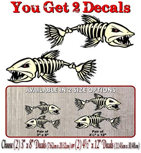 Skeleton Fish Vinyl Sticker Decals for Fishing Tacklebox Lures Crankbait Reels Decal Stickers -Street Legal Decals