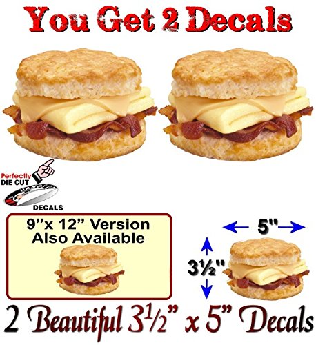Biscuit Breakfast Sandwich Vinyl Sticker Decals Bacon Egg Menu Restaurant Sign Decal Stickers -Street Legal Decals