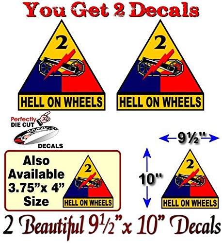 (2) Hell On Wheels 2nd Armored Division 4" Decals-Street Legal Decals