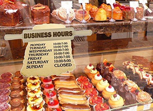 (2) Personalized Bakery Hours 13" Decals-Street Legal Decals