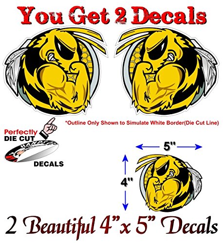 (2) Fighting Bee 5" Decals-Street Legal Decals