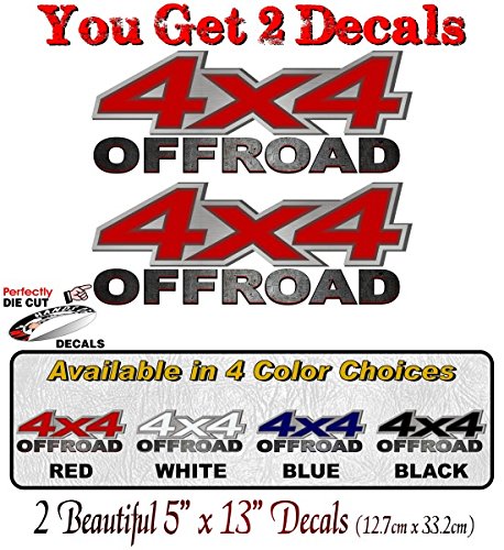 (2) 4x4 Offroad Brushed Print Effect 13" Decals-Street Legal Decals