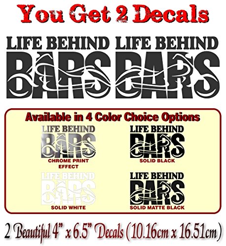 Life Behind Bars Motorcycle Decals Vinyl Sticker Accessories for Your 4x4 Truck or Trailer Stickers -Street Legal Decals