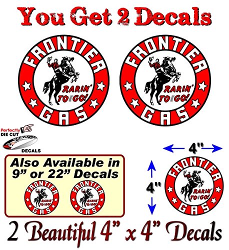 (2) Vintage Frontier Gasoline Horse Rarin' to Go! Gas Pump Decals-Street Legal Decals