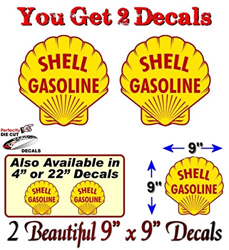 (2) Vintage Shell Gasoline Decals-Street Legal Decals