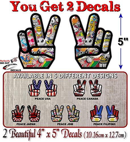 (2) Peace USA 5" Decals-Street Legal Decals