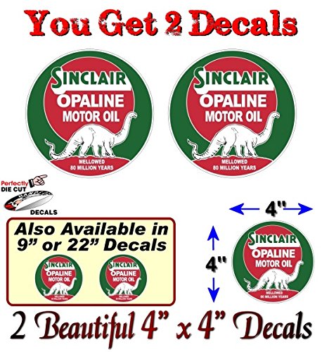 (2) Vintage Sinclair Opaline Gasoline Decals-Street Legal Decals