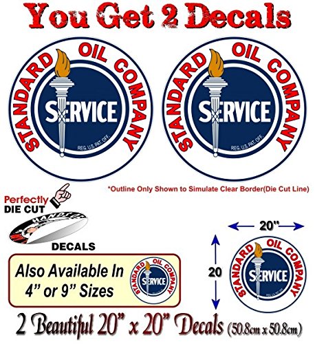 (2) Vintage Standard Oil Service Gasoline Decals-Street Legal Decals