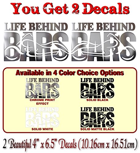 Life Behind Bars Motorcycle Decals Vinyl Sticker Accessories for Your 4x4 Truck or Trailer Stickers -Street Legal Decals