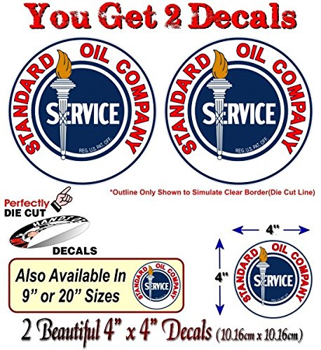(2) Vintage Standard Oil Service Gasoline Decals-Street Legal Decals
