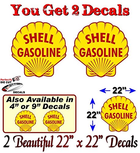 (2) Vintage Shell Gasoline Decals-Street Legal Decals