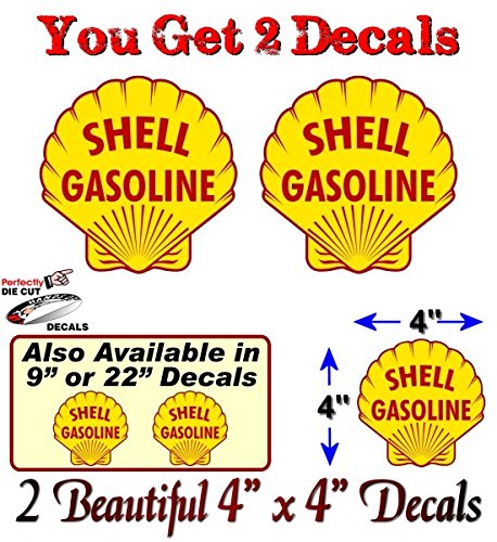 (2) Vintage Shell Gasoline Decals-Street Legal Decals