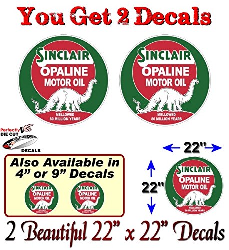 (2) Vintage Sinclair Opaline Gasoline Decals-Street Legal Decals