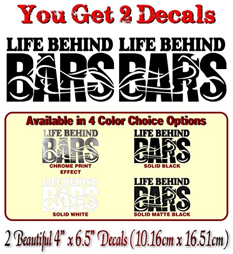 Life Behind Bars Motorcycle Decals Vinyl Sticker Accessories for Your 4x4 Truck or Trailer Stickers -Street Legal Decals