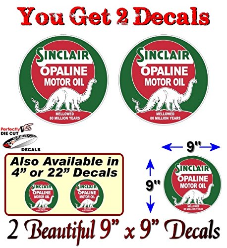 (2) Vintage Sinclair Opaline Gasoline Decals-Street Legal Decals