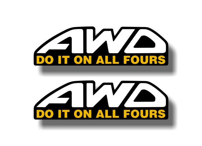 (2) AWD Do It On All Fours 6" Decals -Street Legal Decals