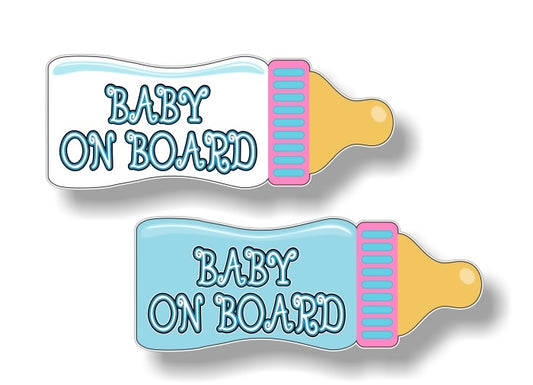 2 Baby On Board Baby Bottle 9" Vinyl Decal -Street Legal Decals