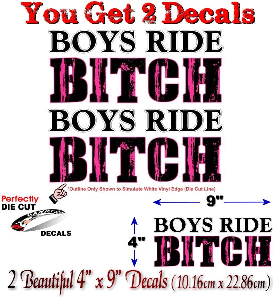 2 Boys Ride Bitch 9" Decals -Street Legal Decals