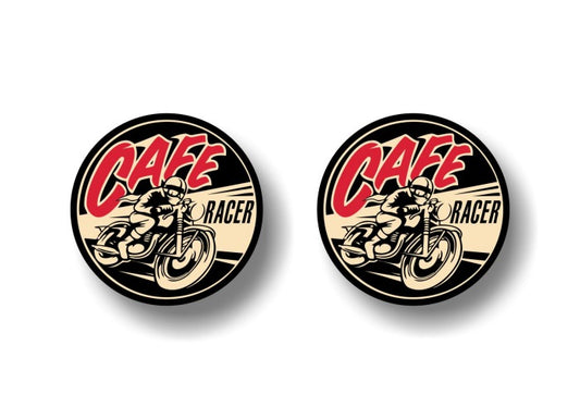 (2) Cafe Racer Motorcycle 3" Decals -Street Legal Decals