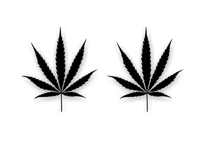 (2) Cannabis Leaf 4.5" Decals -Street Legal Decals