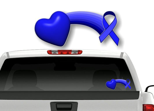 Cancer Rainbow of Love and Hope Ribbon Decal -Street Legal Decals
