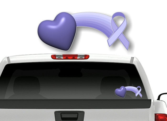 Cancer Rainbow of Love and Hope Ribbon Decal -Street Legal Decals