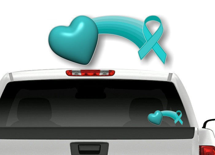 Cancer Rainbow of Love and Hope Ribbon Decal -Street Legal Decals