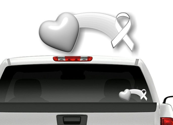 Cancer Rainbow of Love and Hope Ribbon Decal -Street Legal Decals