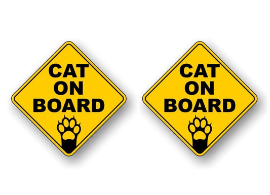 (2) Cat on Board Decals Vinyl Stickers -Street Legal Decals