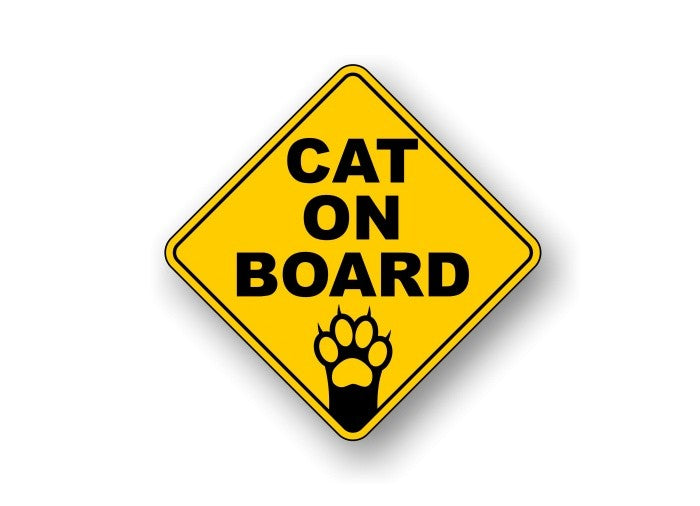 (2) Cat on Board Decals Vinyl Stickers -Street Legal Decals