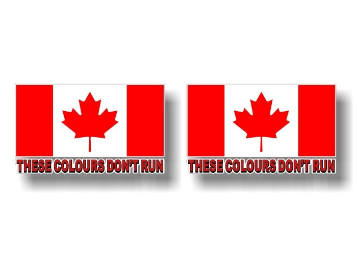 (2) These Colours Don't Run Flag 5" Decals -Street Legal Decals