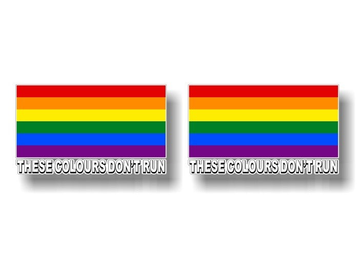 (2) These Colours Don't Run Flag 5" Decals -Street Legal Decals