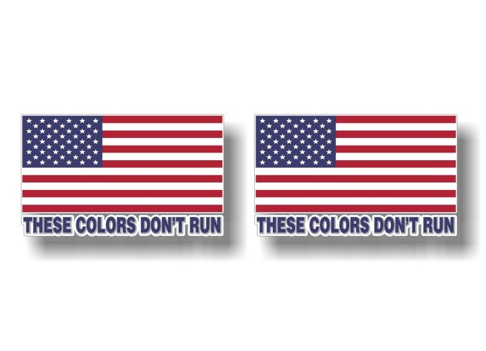 (2) These Colours Don't Run Flag 5" Decals -Street Legal Decals
