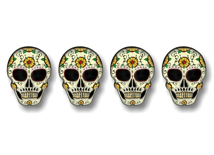 Day of The Dead Flower Skull Decals -Street Legal Decals